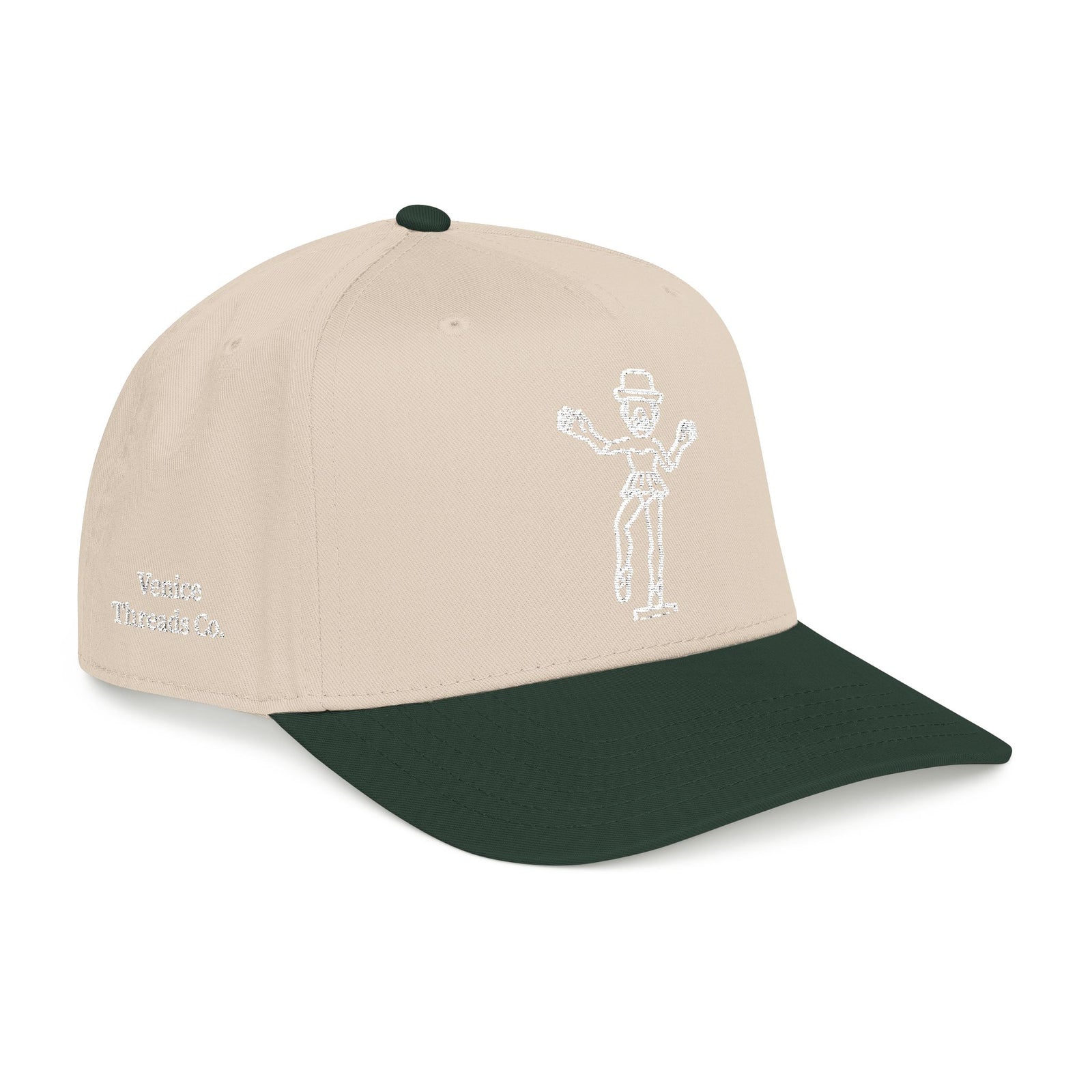 Ballerina Clown Embroidered Cap White